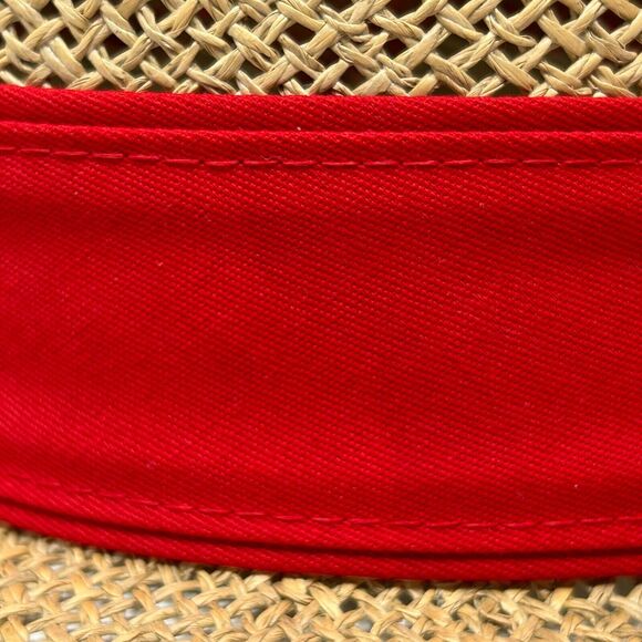 Vintage 90s Coca Cola Straw Panama Hat Cowboy Western Coke Soda Pop Logo Beige - Picture 4 of 9